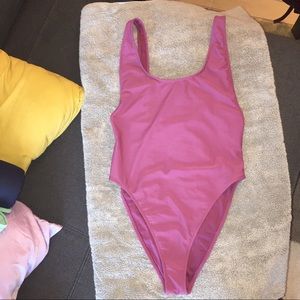 Sexy Magenta Hi-Cut Swimsuit